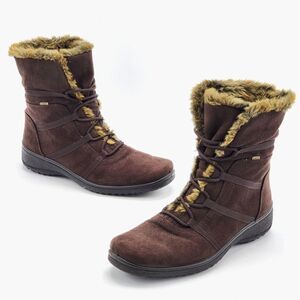 Ara Magaly Gore-Tex WP Fur Lined Suede Winter Snow Boots Brown Size 6.5 UK 9 US